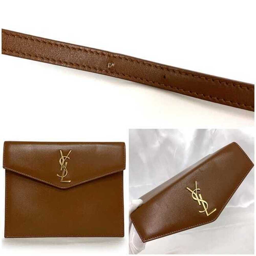 Saint Laurent Bag Uptown Brown Beige Shoulder YSL Handbag Clutch UP TOWN - Picture 9 of 10